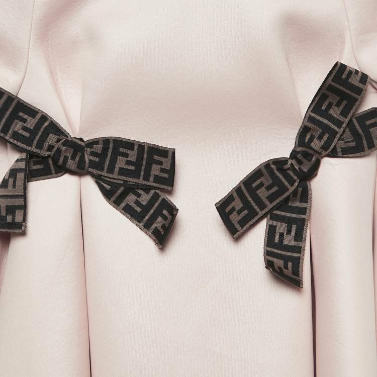 Pre Owned Fendi Kids Pink Neoprene Bow Detail Dress 3 Yrs 