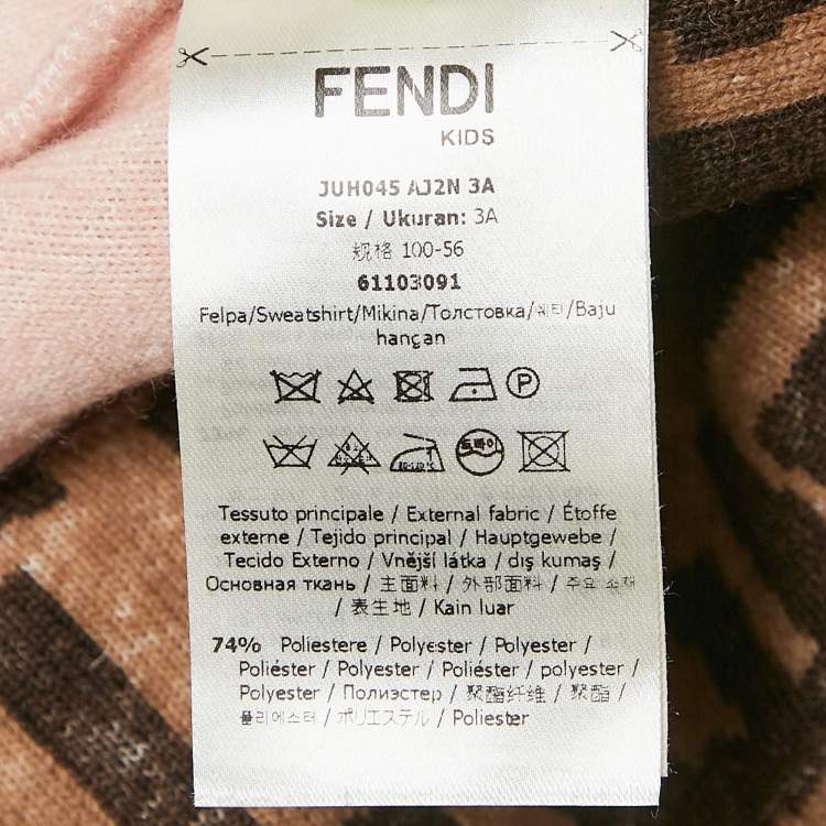 Pre Owned Fendi Kids Pink Bear Tuft Fleece Sweater 3 Yrs