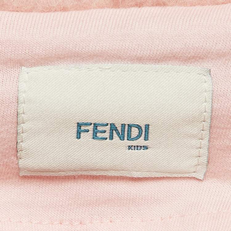 Pre Owned Fendi Kids Pink Bear Tuft Fleece Sweater 3 Yrs
