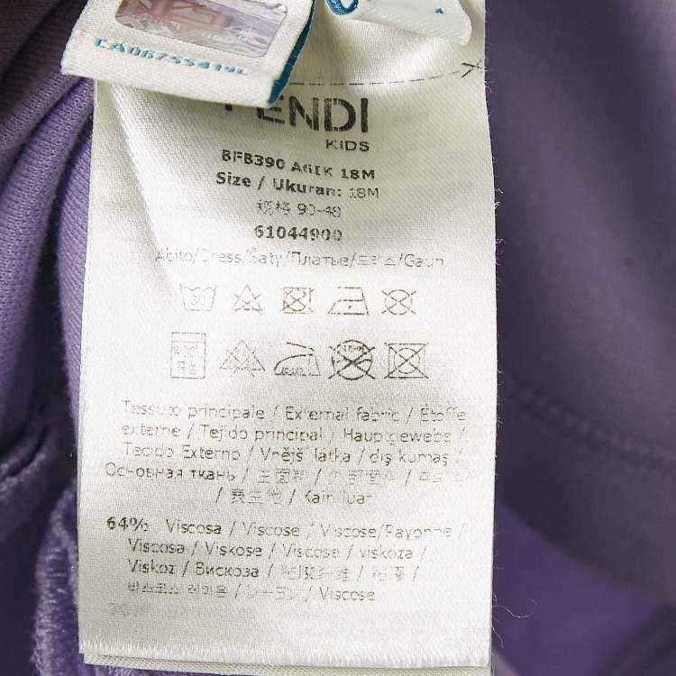 Pre Owned Fendi Purple Cotton Knit Ruffle Detail Dress 18 M