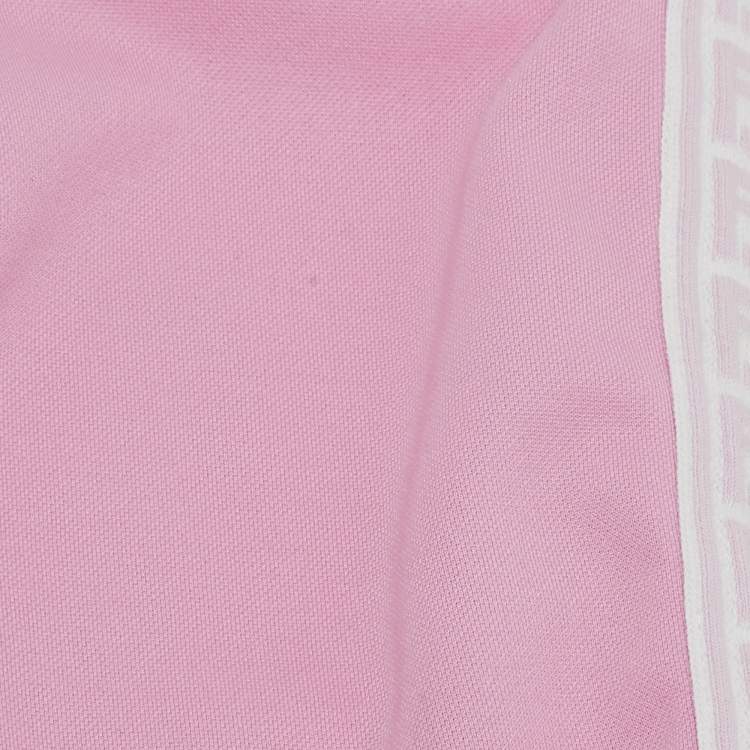 Pre Owned Fendi Kids Pink Jersey Logo Tape Trimmed Track Pants 24 M