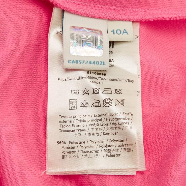 Pre Owned Fendi Kids Pink Nicki Minaj Print Jersey Hoodie 10 Yrs