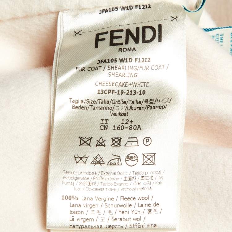 Pre Owned Fendi Kids Pink Wool Fur Pocket Button Front Coat Size 12+ Yrs