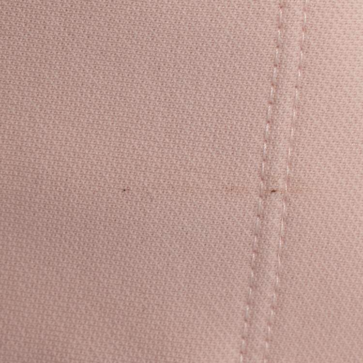 Pre Owned Fendi Kids Pink/White Jersey Logo Embroidered Dress 7 Yrs