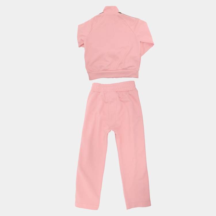 Pre Owned Fendi Kids Pink Jersey Track Tracksuit 8 Yrs