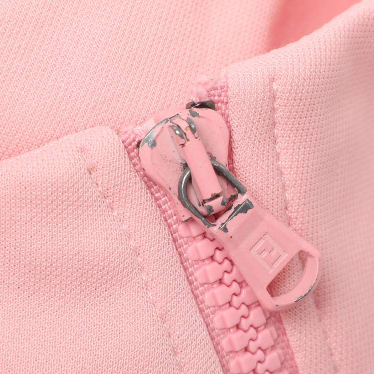 Pre Owned Fendi Kids Pink Jersey Track Tracksuit 8 Yrs