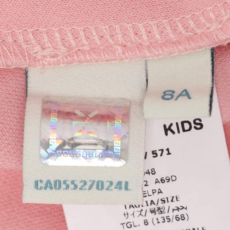 Pre Owned Fendi Kids Pink Jersey Track Tracksuit 8 Yrs