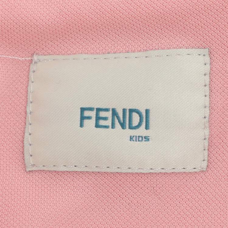 Pre Owned Fendi Kids Pink Jersey Track Tracksuit 8 Yrs