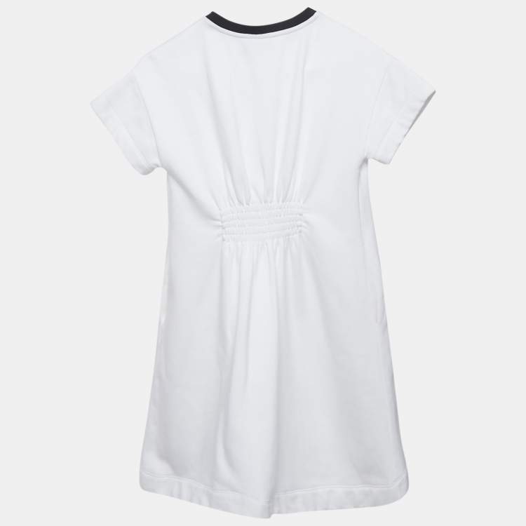 Pre Owned Fendi Kids White Logo Print Cotton Mini Dress 9Yrs