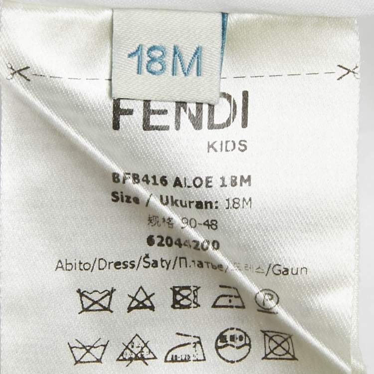 Pre Owned Fendi Multicolor Printed Cotton Bow Detail Sleeveless Dress 18M