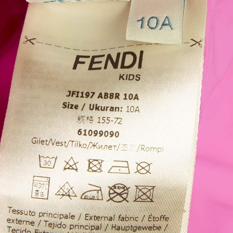 Pre Owned Fendi Kids Pink FF Print Jersey Top and Leggings Set 10Yrs