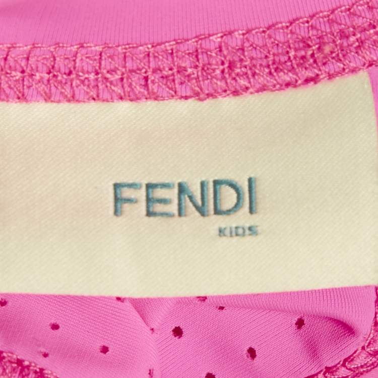 Pre Owned Fendi Kids Pink FF Print Jersey Top and Leggings Set 10Yrs