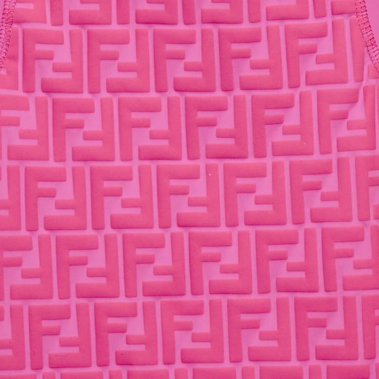 Pre Owned Fendi Kids Pink FF Print Jersey Top and Leggings Set 10Yrs