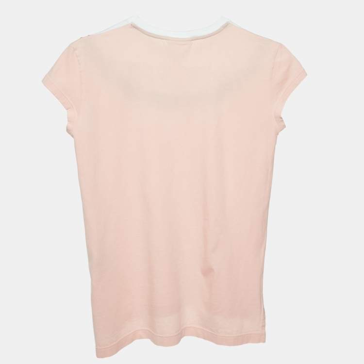 Pre Owned Fendi Kids Pink Embroidered Jersey Top 10Yrs