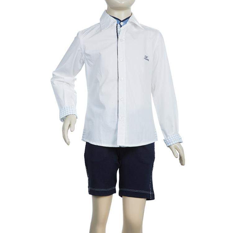 Pre Owned GF Ferre White Checked Detail Shirt 6 Yrs 