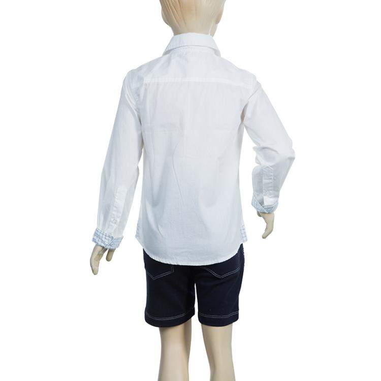 Pre Owned GF Ferre White Checked Detail Shirt 6 Yrs 