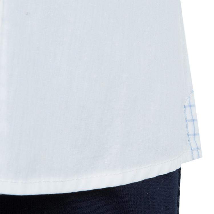 Pre Owned GF Ferre White Checked Detail Shirt 6 Yrs 