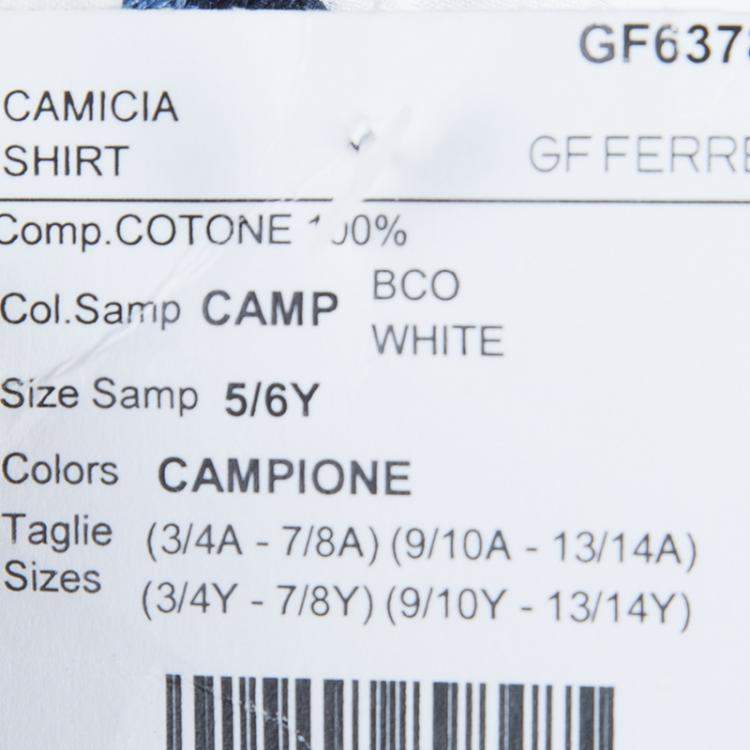 Pre Owned GF Ferre White Checked Detail Shirt 6 Yrs 
