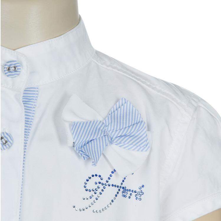 Pre Owned GF Ferre White Swarovski Logo Dress 6 Yrs 
