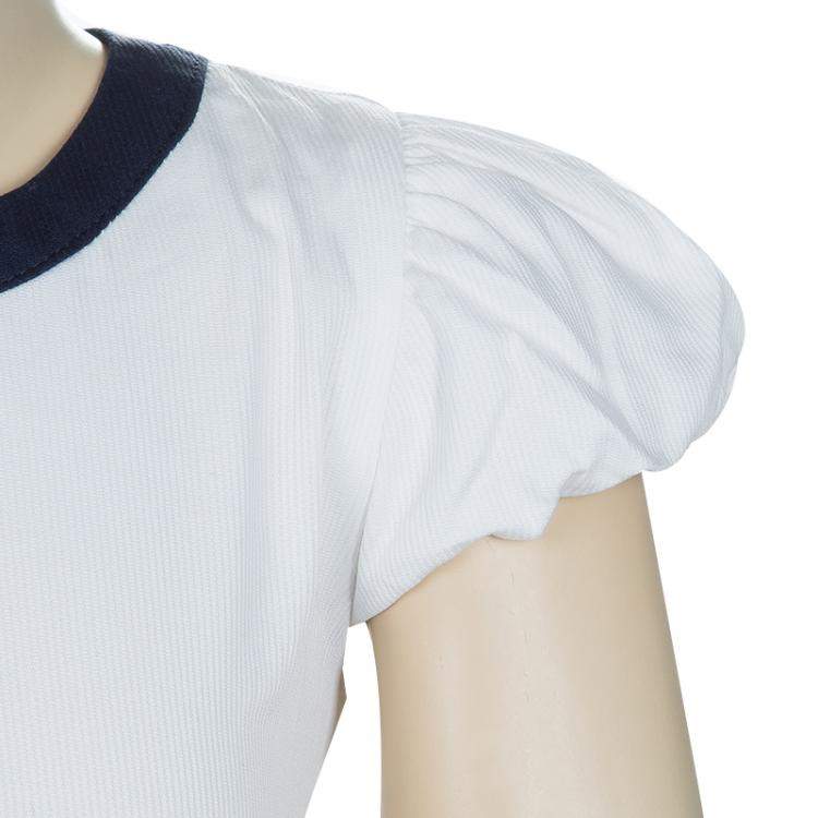 Pre Owned GF Ferre White Pearl Belted Short Sleeve Dress 6 Yrs 