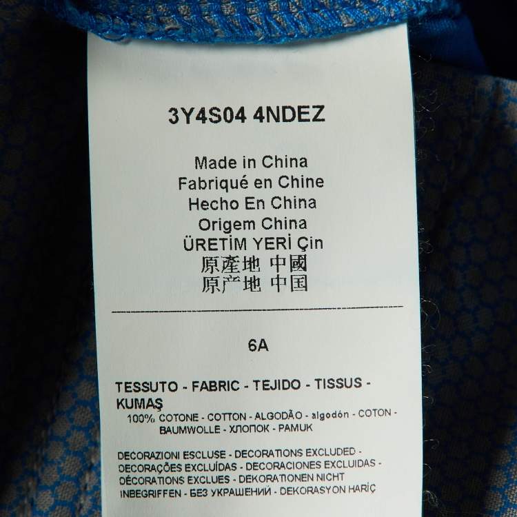 Pre Owned Armani Junior Blue Cotton Bermuda Shorts 6 Yrs
