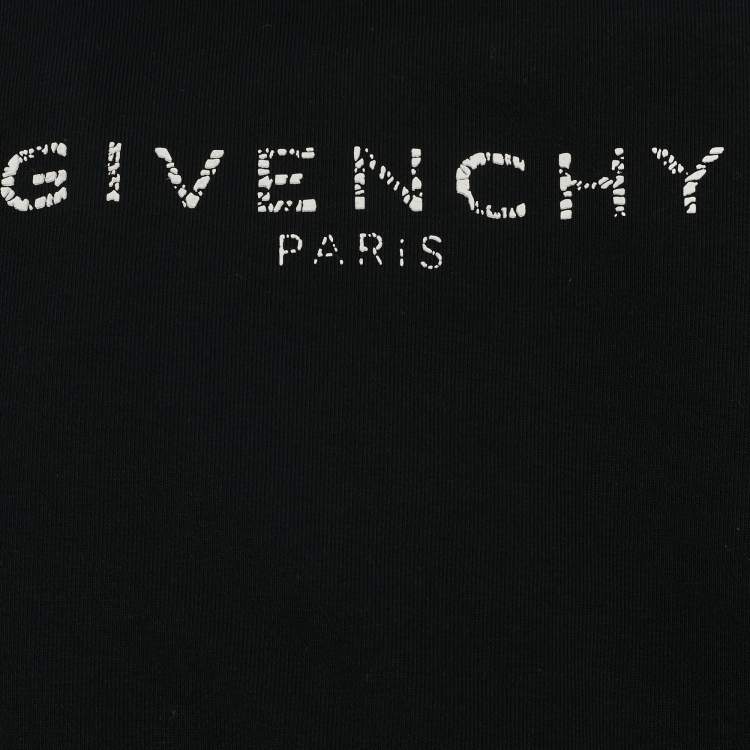 Pre Owned Givenchy Kids Black Side Logo Cotton Sweatpants Set 6Yrs