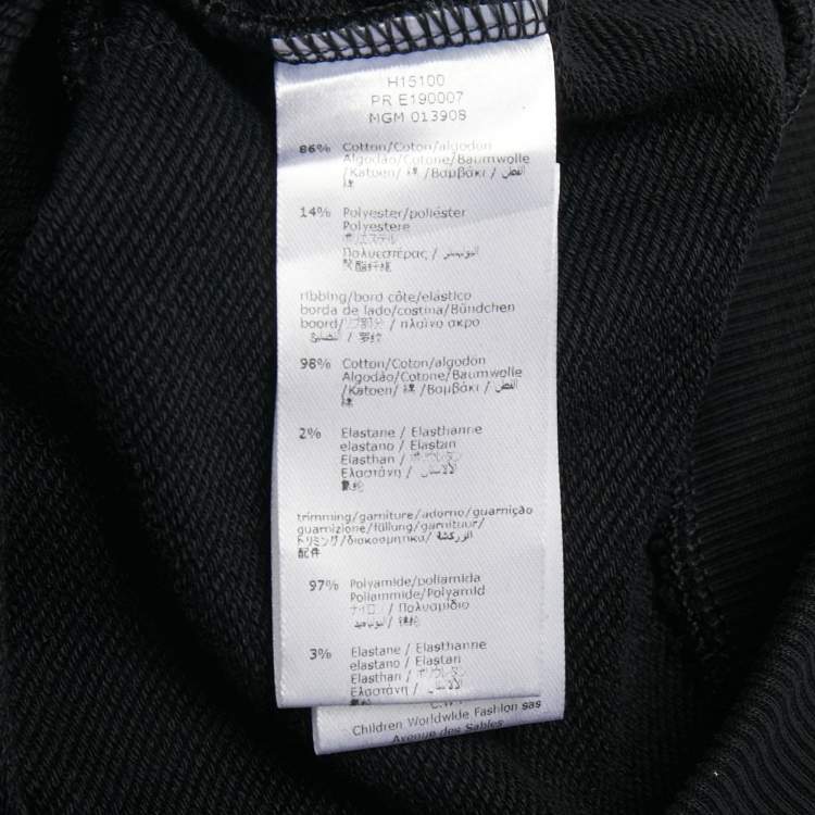 Pre Owned Givenchy Kids Black Side Logo Cotton Sweatpants Set 6Yrs