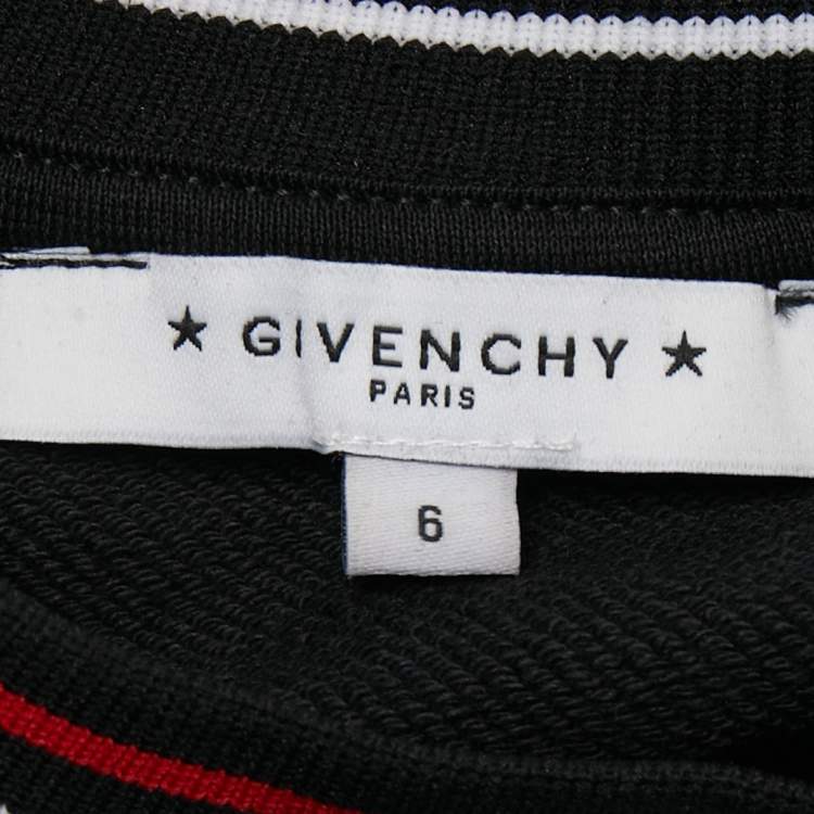 Pre Owned Givenchy Kids Black Side Logo Cotton Sweatpants Set 6Yrs