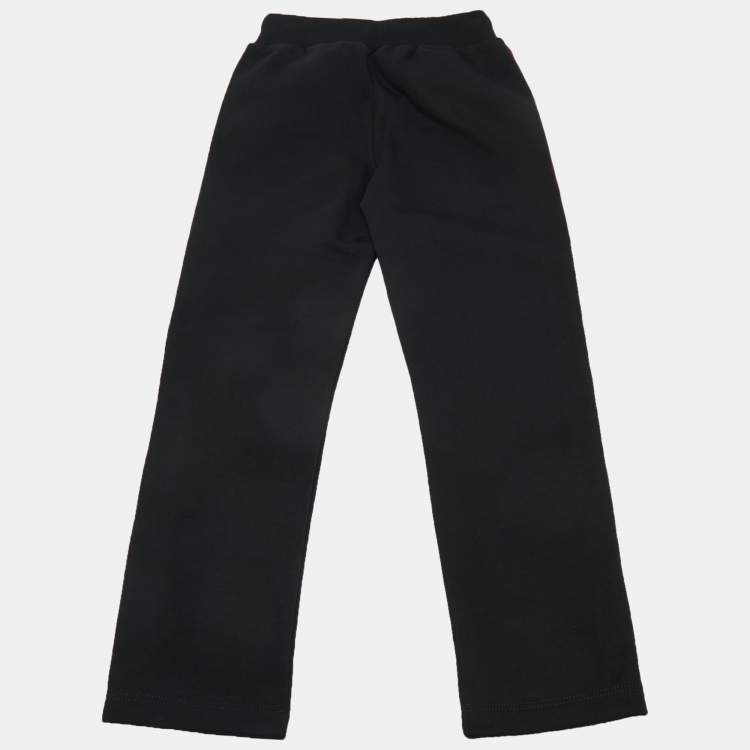 Pre Owned Givenchy Kids Black Side Logo Cotton Sweatpants Set 6Yrs