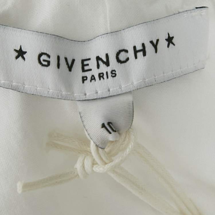 Pre Owned Givenchy Kids White Broderie Fracaise Cotton Ruffled Dress 10 Yrs