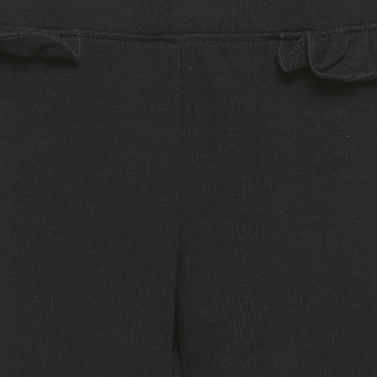 Pre Owned Givenchy Kids Black Jersey Ruffled Leggings 3 Yrs