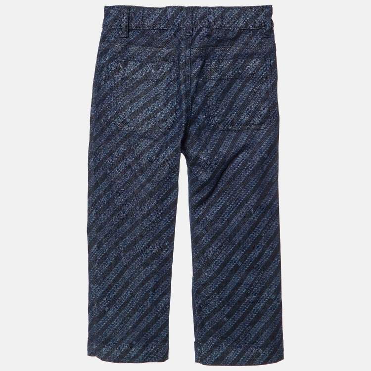 Pre Owned Givenchy Blue Logo Pattern Denim Jeans 6 Yrs