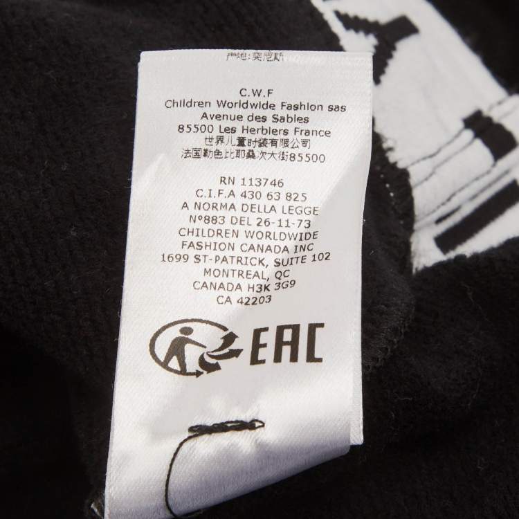 Pre Owned Givenchy Black Kids Black Logo Band Detail Cotton Knit Hoodie 8 Yrs