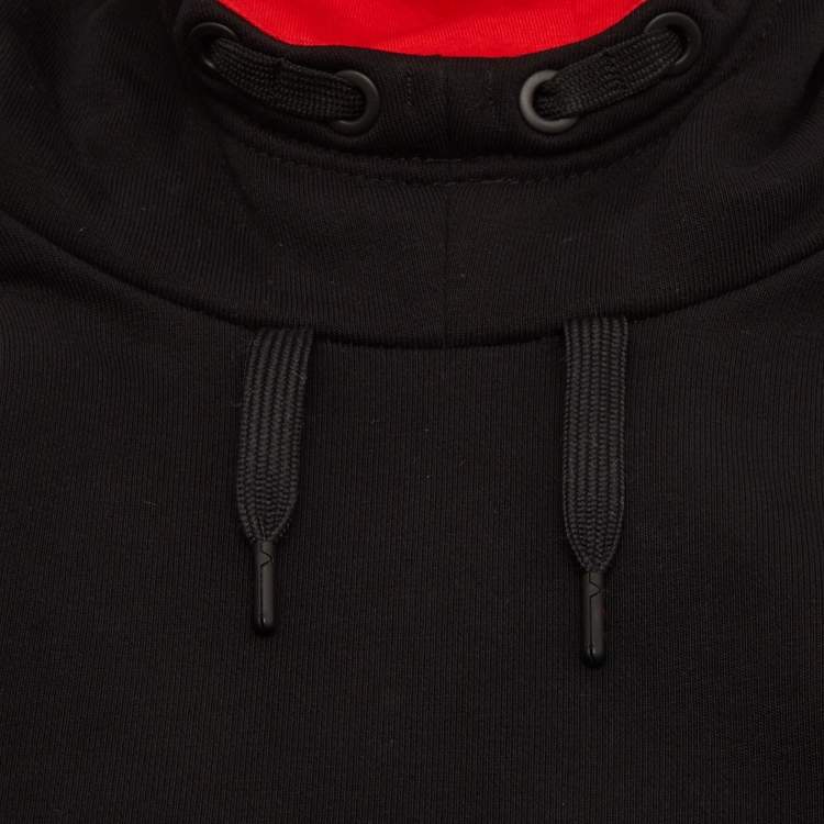 Pre Owned Givenchy Black Kids Black Logo Band Detail Cotton Knit Hoodie 8 Yrs