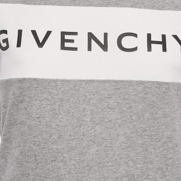 Pre Owned Givenchy Kids Grey Logo Print Jersey T-Shirt 12+ Yrs