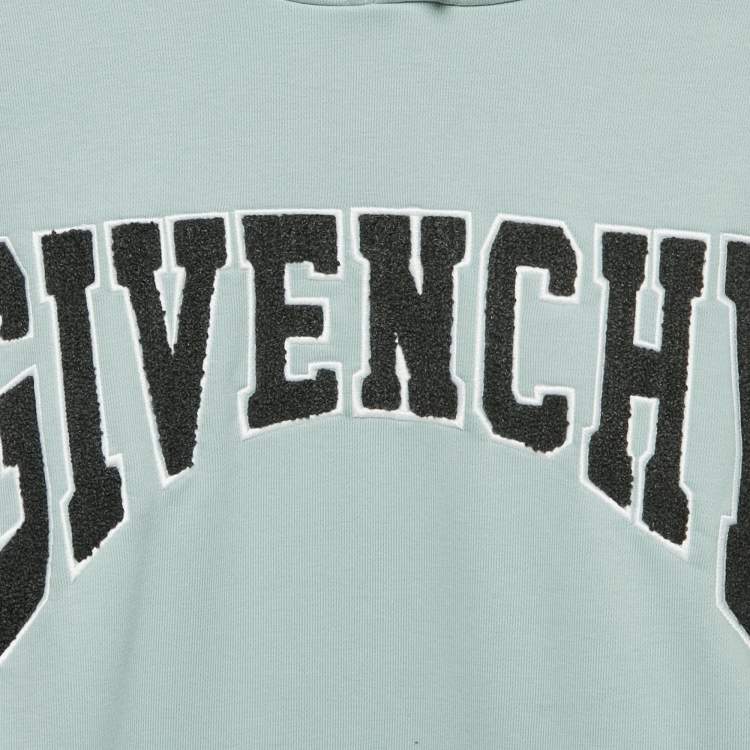 Pre Owned Givenchy Kids Blue Logo Embroidered Hoodie 12+ Yrs