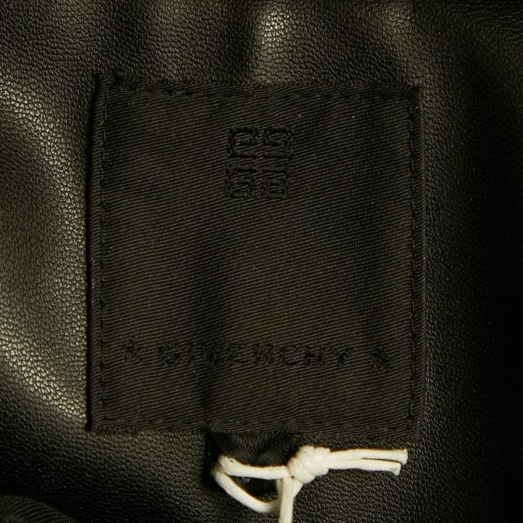 Pre Owned Givenchy Kids Logo Embroidered Faux Leather Bomber Jacket 6 Yrs 