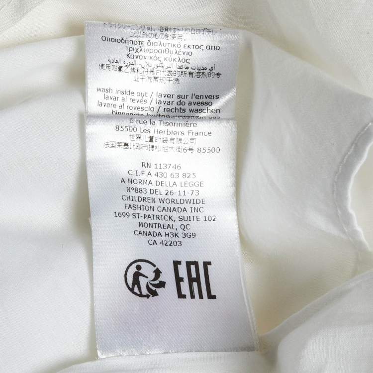 Pre Owned Givenchy Kids White Cotton Ruffled Trim Dress 8 Yrs