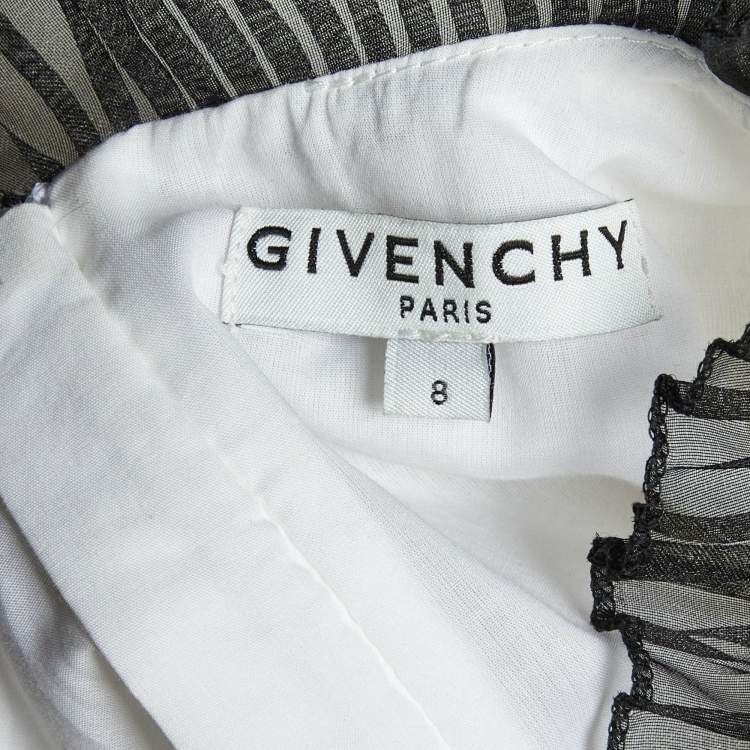 Pre Owned Givenchy Kids White Cotton Ruffled Trim Dress 8 Yrs