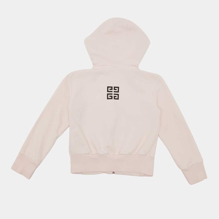 Pre Owned Givenchy Pink Logo Print Cotton Zip-Up Hooded Jacket 8 Yrs