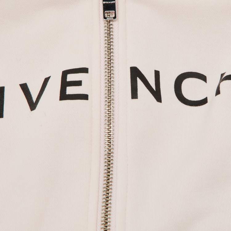 Pre Owned Givenchy Pink Logo Print Cotton Zip-Up Hooded Jacket 8 Yrs