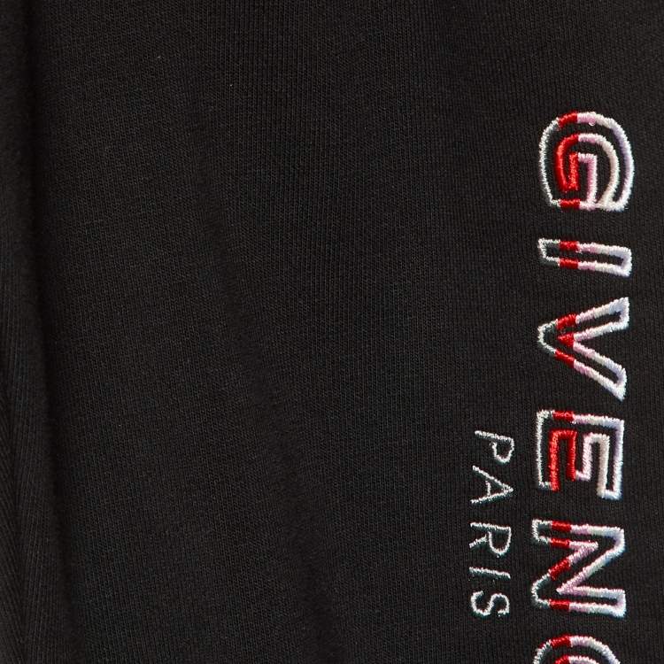 Pre Owned Givenchy Kids Black Cotton Logo Embroidered Joggers Size 6 Yrs 