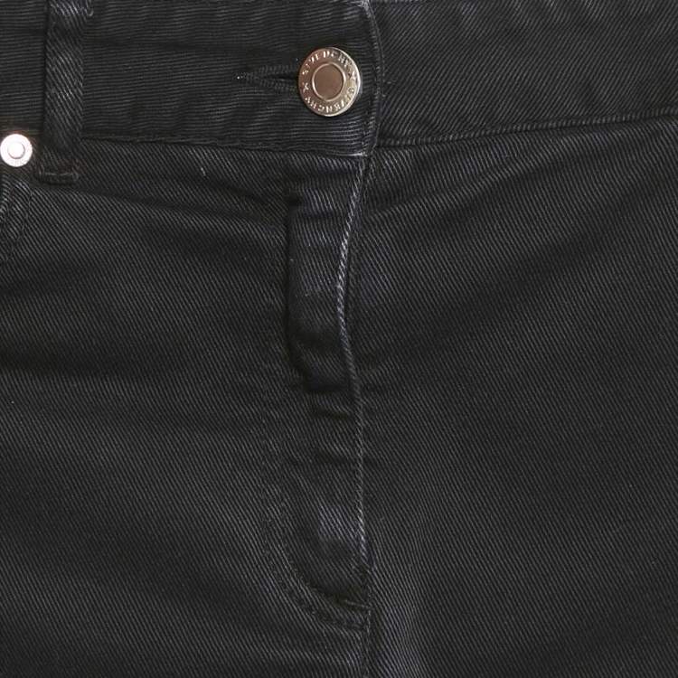 Pre Owned Givenchy Kids Black Logo Print Denim Frayed Edge Shorts 12Yrs 