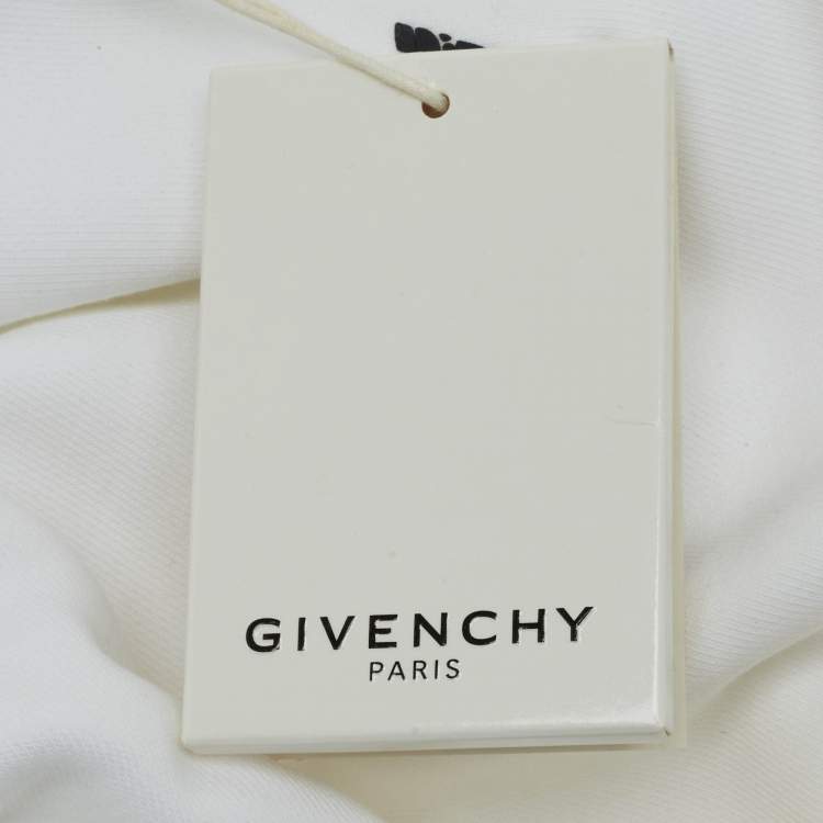 Pre Owned Givenchy Kids White Logo Cotton Blend Striped Collar Sweater 6 Yrs 