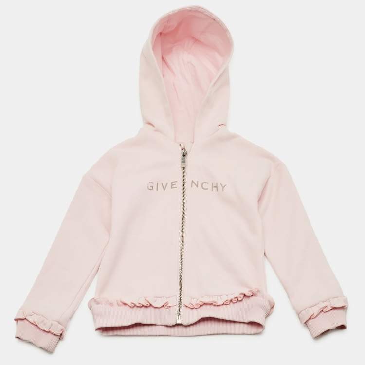 Pre Owned Givenchy Kids Pink Logo Print Cotton Hoodie 3 Y