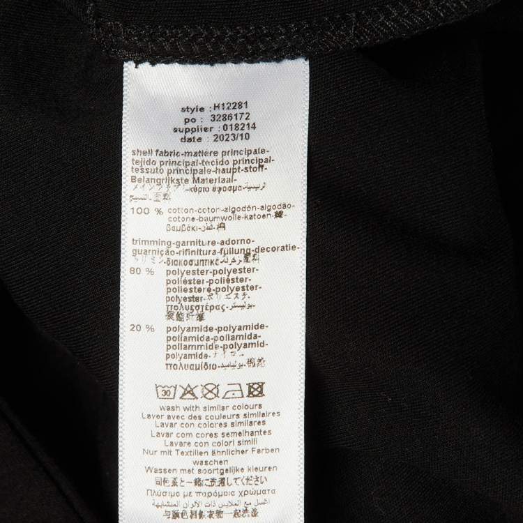 Pre Owned Givenchy Kids Black Mesh Embroidered Logo Detail Cotton Shirt Dress 10Yrs 