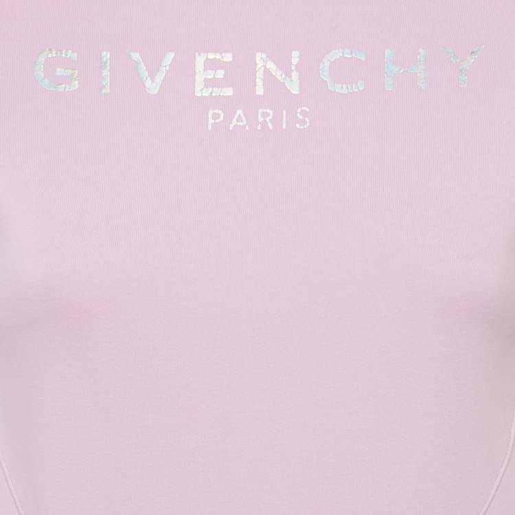 Pre Owned Givenchy Kids Purple Logo Print Cotton Dress 10Yrs