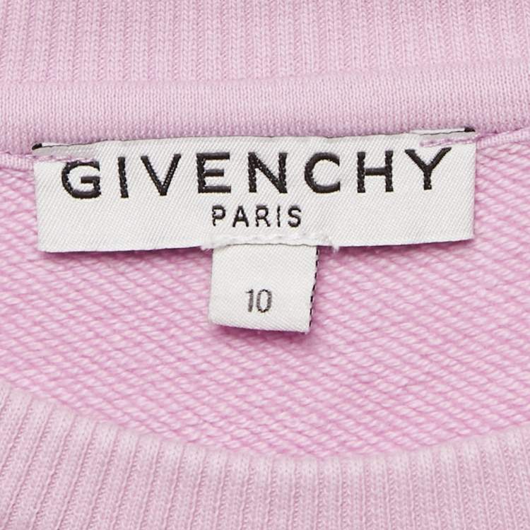 Pre Owned Givenchy Kids Purple Logo Print Cotton Dress 10Yrs