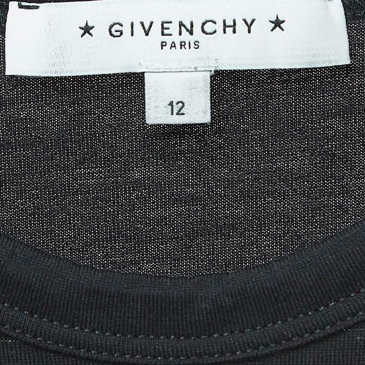 Pre Owned Givenchy Black Cracked Logo Print Cotton T-Shirt (12 Yrs)