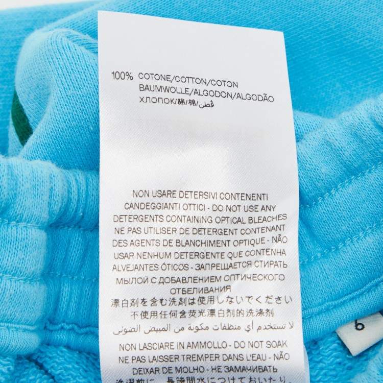 Pre Owned Gucci Kids Blue Logo Print Cotton Joggers 6 Yrs 